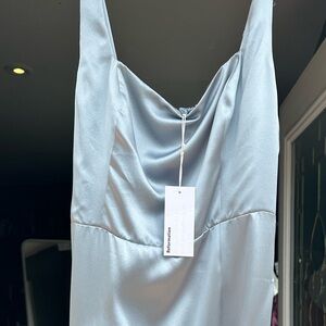 Use 10 Reformation Blue silk square neck dress